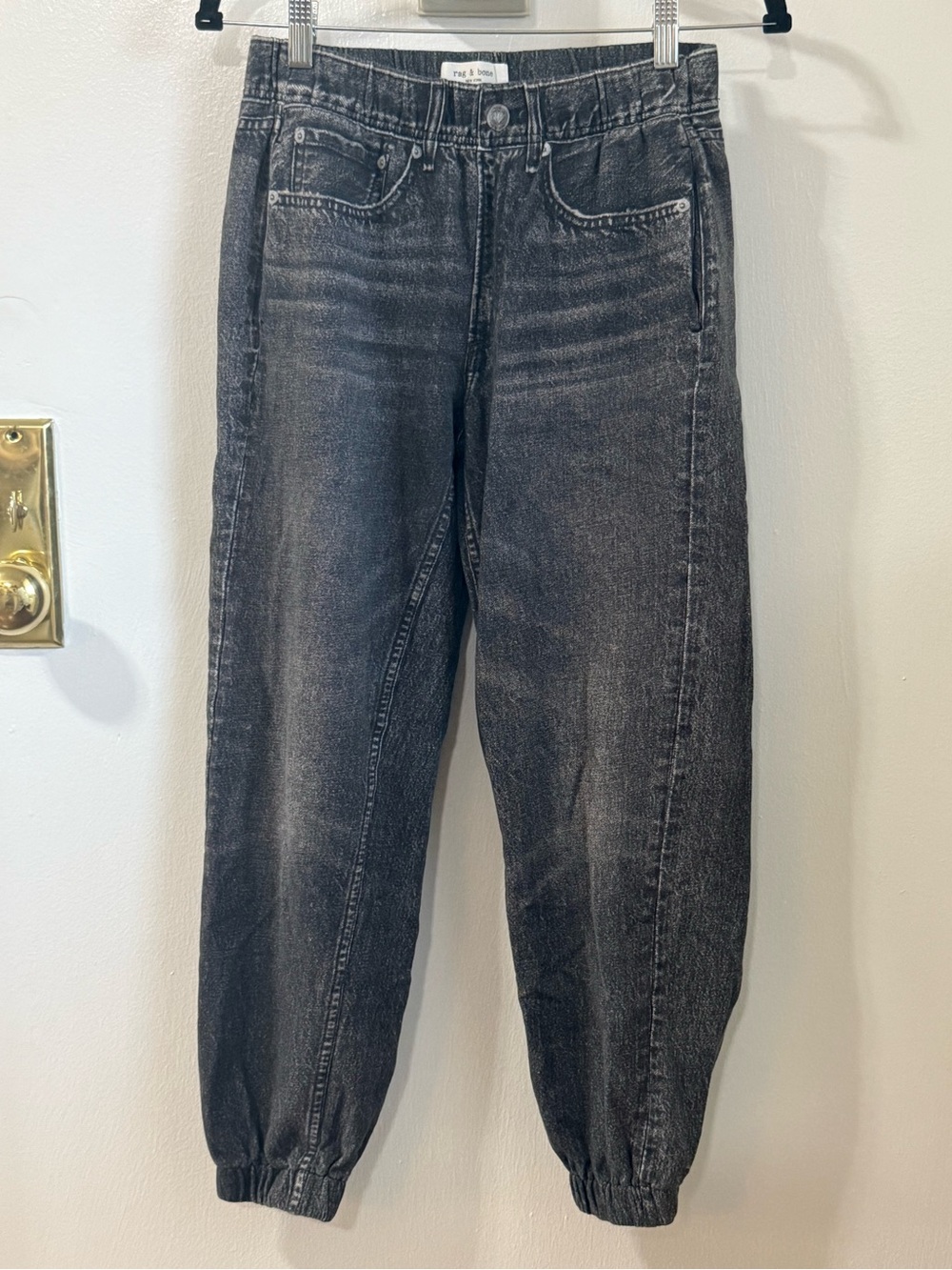 rag & bone Black Washed Track Jogger Pants